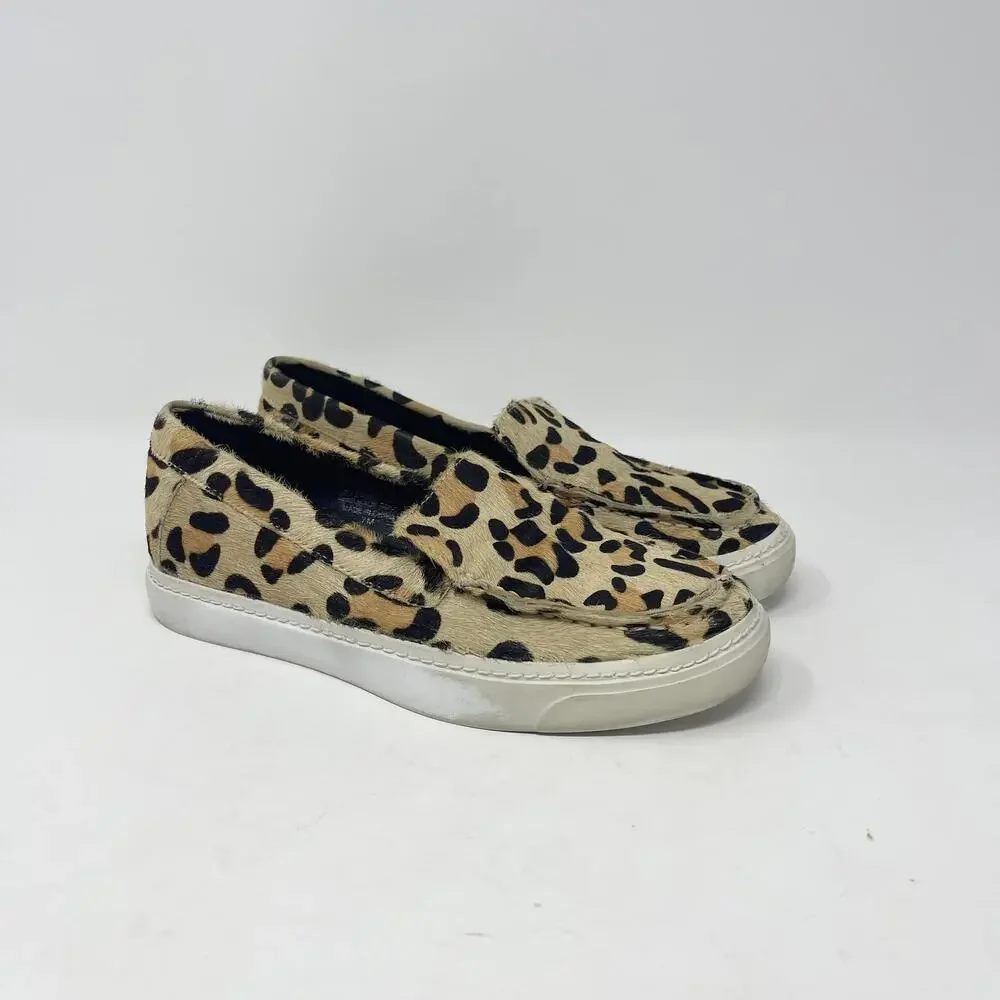 Jeffrey Campbell Calf Hair Leopard Print SKIP-FUR‎ Leather Slip-On Sneakers